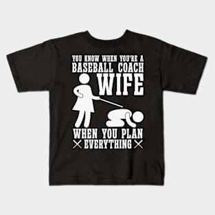 Baseball Coach Wife Professional Mom Instructor Kids T-Shirt